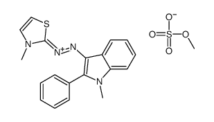 3-methyl-N-[(1-methyl-2-phenylindol-1-ium-3-ylidene)amino]-1,3-thiazol-2-imine,methyl sulfate结构式