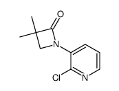 1-(2-氯-3-吡啶)-3,3-二甲基氮杂环丁烷-2-酮结构式