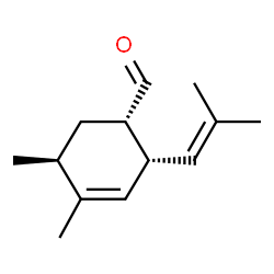 (1α,2α,5β)-4,5-dimethyl-2-(2-methylpropen-1-yl)cyclohex-3-ene-1-carbaldehyde Structure