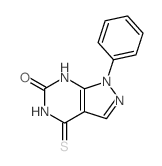 6H-Pyrazolo[3,4-d]pyrimidin-6-one,1,4,5,7-tetrahydro-1-phenyl-4-thioxo- Structure