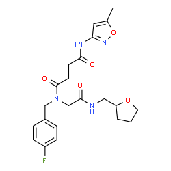 Butanediamide, N-[(4-fluorophenyl)methyl]-N-(5-methyl-3-isoxazolyl)-N-[2-oxo-2-[[(tetrahydro-2-furanyl)methyl]amino]ethyl]- (9CI) Structure