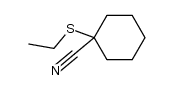 1-(ethylthio)cyclohexanecarbonitrile结构式