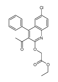 ethyl 2-(3-acetyl-6-chloro-4-phenylquinolin-2-yl)oxyacetate结构式