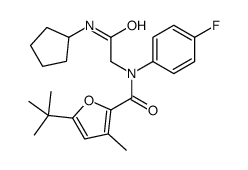 2-Furancarboxamide,N-[2-(cyclopentylamino)-2-oxoethyl]-5-(1,1-dimethylethyl)-N-(4-fluorophenyl)-3-methyl-(9CI) structure