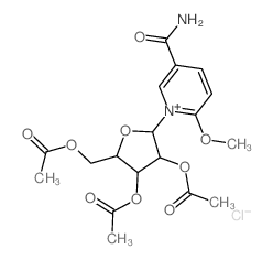 Pyridinium,5-(aminocarbonyl)-2-methoxy-1-(2,3,5-tri-O-acetyl-b-D-ribofuranosyl)-, chloride (9CI) Structure