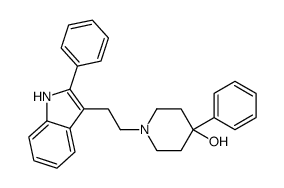 4-phenyl-1-[2-(2-phenyl-1H-indol-3-yl)ethyl]piperidin-4-ol结构式