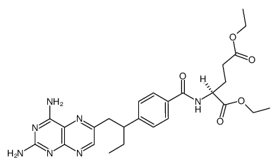 diethyl N-<4-<1-<(2,4-diamino-6-pteridinyl)methyl>propyl>benzoyl>-L-glutamate结构式