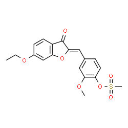 4-[(6-ethoxy-3-oxo-1-benzofuran-2(3H)-ylidene)methyl]-2-methoxyphenyl methanesulfonate structure