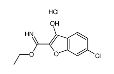 ethyl 6-chloro-3-hydroxybenzo[b]furan-2-carboximidate hydrochloride结构式