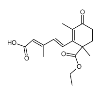 rac-(2E,4E)-3-methyl-5-(2,6-dimethyl-6-ethoxycarbonyl-3-oxo-1-cyclohexenyl)-2,4-pentadienoic acid结构式