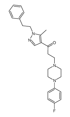 3-[4-(4-fluoro-phenyl)-piperazin-1-yl]-1-(5-methyl-1-phenethyl-1H-pyrazol-4-yl)-propan-1-one结构式