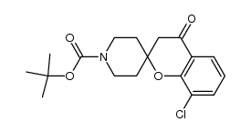 tert-butyl 8-chloro-4-oxo-3,4-dihydrospiro[chromene-2,4'-piperidine]-1'-carboxylate结构式