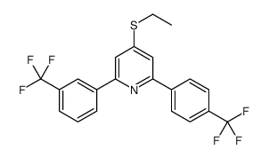 4-ethylsulfanyl-2-[3-(trifluoromethyl)phenyl]-6-[4-(trifluoromethyl)phenyl]pyridine结构式