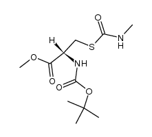 N-(tert-butoxycarbonyl)-S-(N-methylcarbamoyl)cysteine methyl ester Structure