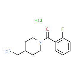 [4-(Aminomethyl)piperidin-1-yl](2-fluorophenyl)methanone hydrochloride Structure