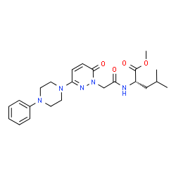 methyl N-{[6-oxo-3-(4-phenylpiperazin-1-yl)pyridazin-1(6H)-yl]acetyl}-L-leucinate Structure