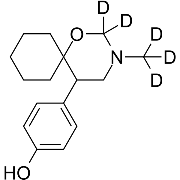 4-(3-Methyl-1-oxa-3-azaspiro[5.5]undec-5-yl)phenol-d5结构式