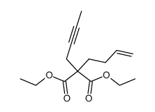 2-But-3-enyl-2-but-2-ynyl-malonic acid diethyl ester结构式