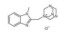 1-((1-methyl-1H-benzo[d]imidazol-2-yl)methyl)-1,3,5,7-tetraazaadamantan-1-ium chloride结构式