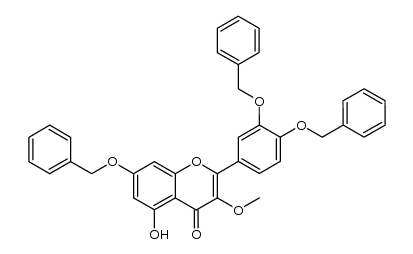 2-(3,4-bis(benzyloxy)phenyl)-7-(benzyloxy)-5-hydroxy-3-methoxy-4H-chromen-4-one结构式