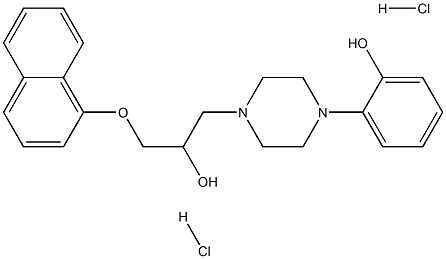 1-Piperazineethanol, 4-(2-hydroxyphenyl)-alpha-[(1-naphthalenyloxy)methyl]-, dihydrochloride Structure