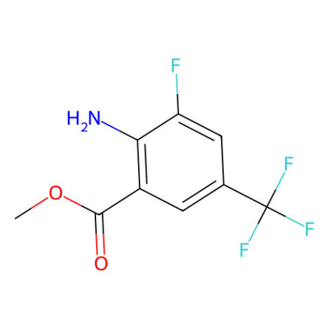 methyl 2-amino-3-fluoro-5-(trifluoromethyl)benzoate结构式