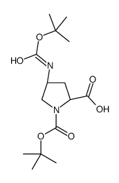 (2S,4S)-1-(叔丁氧基羰基)-4-((叔丁氧基羰基)氨基)吡咯烷-2-羧酸结构式