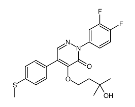 2-(3,4-difluorophenyl)-4-(3-hydroxy-3-methylbutoxy)-5-(4-methylsulfanylphenyl)pyridazin-3-one结构式