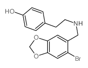 4-[2-[(6-bromobenzo[1,3]dioxol-5-yl)methylamino]ethyl]phenol structure