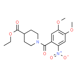 ethyl 1-[(4,5-dimethoxy-2-nitrophenyl)carbonyl]piperidine-4-carboxylate Structure