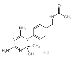 N-[[4-(4,6-diamino-2,2-dimethyl-1,3,5-triazin-1-yl)phenyl]methyl]acetamide Structure