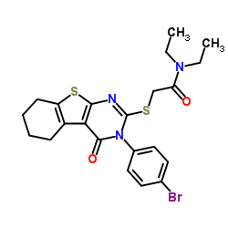 2-{[3-(4-Bromophenyl)-4-oxo-3,4,5,6,7,8-hexahydro[1]benzothieno[2,3-d]pyrimidin-2-yl]sulfanyl}-N,N-diethylacetamide Structure