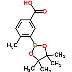 4-Methyl-3-(4,4,5,5-tetramethyl-[1,3,2]dioxaborolan-2-yl)benzoic acid Structure