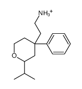 2-(4-phenyl-2-propan-2-yloxan-4-yl)ethylazanium结构式