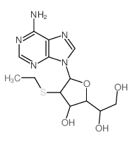 1-[5-(6-aminopurin-9-yl)-4-ethylsulfanyl-3-hydroxy-oxolan-2-yl]ethane-1,2-diol Structure