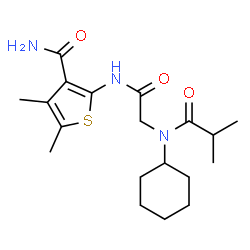 3-Thiophenecarboxamide,2-[[[cyclohexyl(2-methyl-1-oxopropyl)amino]acetyl]amino]-4,5-dimethyl-(9CI) Structure