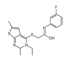 Acetamide, 2-[(5-ethyl-2,6-dimethylthieno[2,3-d]pyrimidin-4-yl)thio]-N-(3-fluorophenyl)- (9CI)结构式