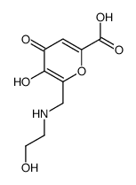 5-hydroxy-6-[(2-hydroxyethylamino)methyl]-4-oxopyran-2-carboxylic acid结构式