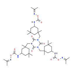 1,3,5-tris[[5-[[[(isopropylideneamino)oxy]carbonyl]amino]-1,3,3-trimethylcyclohexyl]methyl]-1,3,5-triazine-2,4,6(1H,3H,5H)-trione结构式