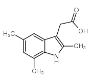 (2,5,7-三甲基-1H-吲哚-3-基)乙酸结构式