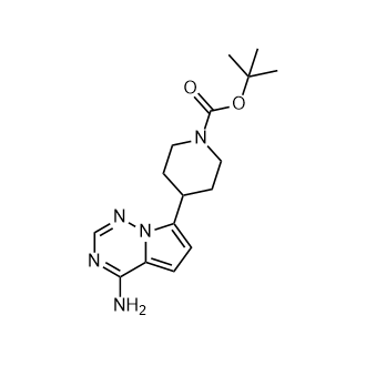 tert-Butyl4-(4-aminopyrrolo[2,1-f][1,2,4]triazin-7-yl)piperidine-1-carboxylate Structure