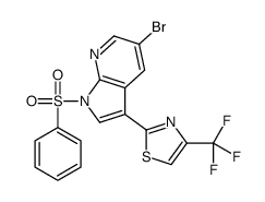 5-Bromo-1-(phenylsulfonyl)-3-[4-(trifluoromethyl)-1,3-thiazol-2-y l]-1H-pyrrolo[2,3-b]pyridine Structure