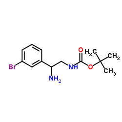 2-Methyl-2-propanyl [2-amino-2-(3-bromophenyl)ethyl]carbamate Structure