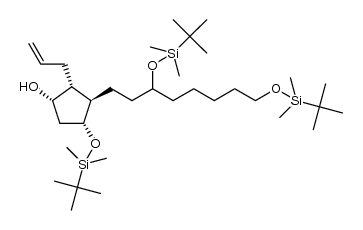 (1S,2R,3R,4R)-2-allyl-3-(3,8-bis((tert-butyldimethylsilyl)oxy)octyl)-4-((tert-butyldimethylsilyl)oxy)cyclopentanol Structure