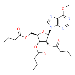 6-Methoxy-9-[2-O,3-O,5-O-tris(1-oxobutyl)-β-D-arabinofuranosyl]-9H-purine结构式