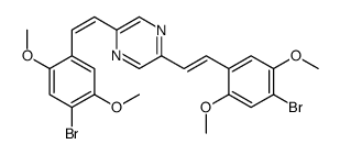 2,5-bis[2-(4-bromo-2,5-dimethoxyphenyl)ethenyl]pyrazine Structure