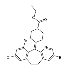 4-[3,10-dibromo-8-chloro-5,6-dihydro-11H-benzo-[5,6]cyclohepta[1,2-b]pyridin-11-ylidene]-1-piperidinecarboxylic acid ethyl ester结构式