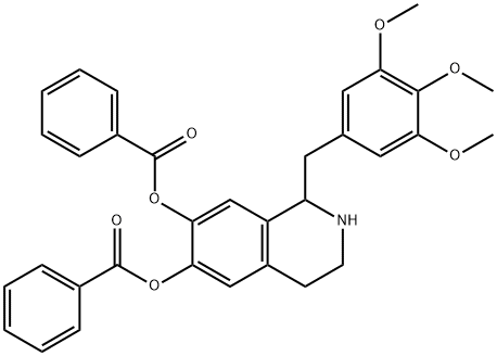 6,7-Isoquinolinediol,1,2,3,4-tetrahydro-1-[(3,4,5-trimethoxyphenyl)methyl]-,dibenzoate (ester) (9CI)结构式