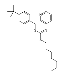 (4-(1,1-Dimethylethyl)phenyl)methyl heptyl-3-pyridinylcarbonimidodithioate Structure