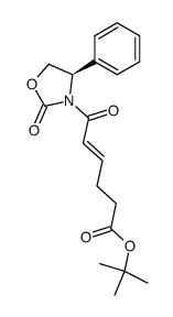 (E)-6-oxo-6-[(4S)-(2-oxo-4-phenyl-oxazolidin-3-yl)]hex-4-enoic acid tert-butyl ester结构式